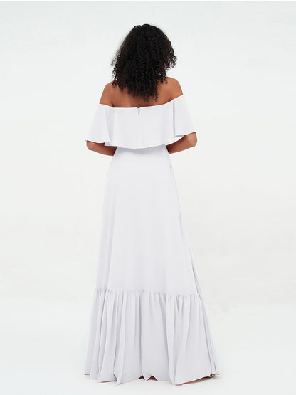 Azalea Chiffon Off-Shoulder Gown