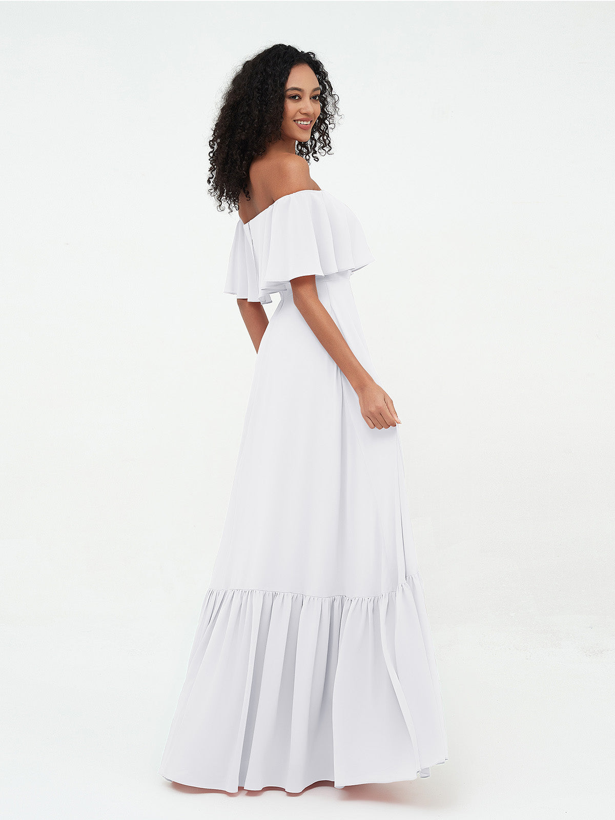 Azalea Chiffon Off-Shoulder Gown
