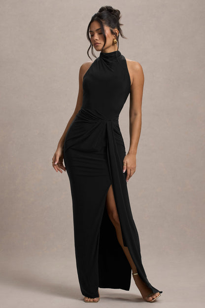 Khari Twisted Maxi Dress in Black