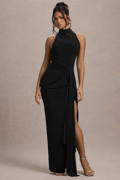 Khari Twisted Maxi Dress in Black