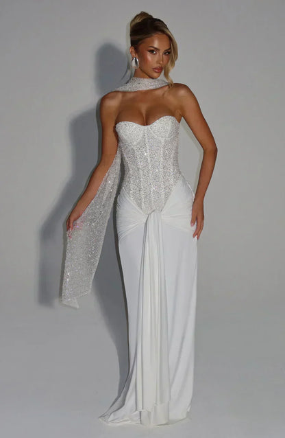 NATHALIE STRAPLESS EMBELLISHED GOWN