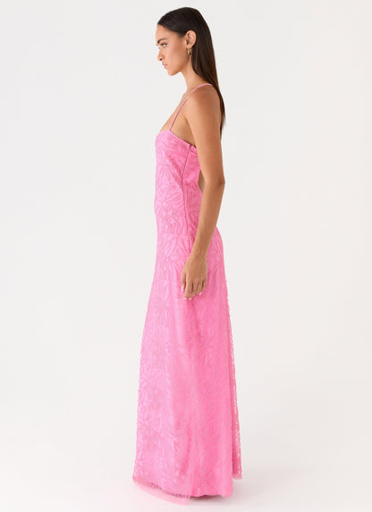 Wonyoung Beaded Maxi Dress in Blush