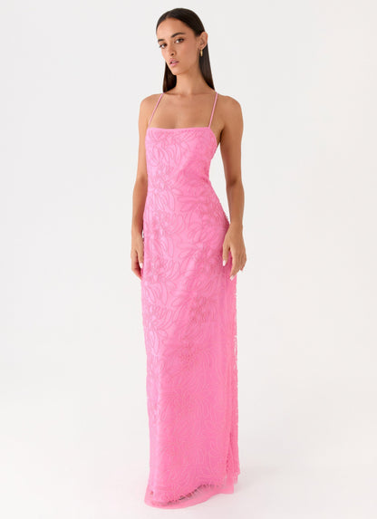 Wonyoung Beaded Maxi Dress in Blush