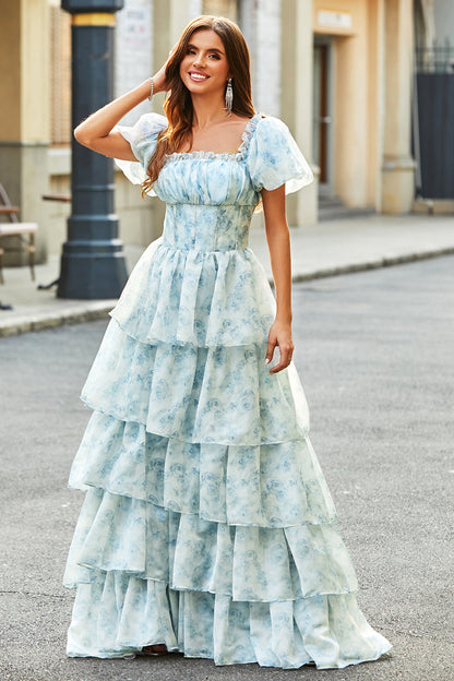 Celeste Tiered Puff Sleeve Maxi Dress