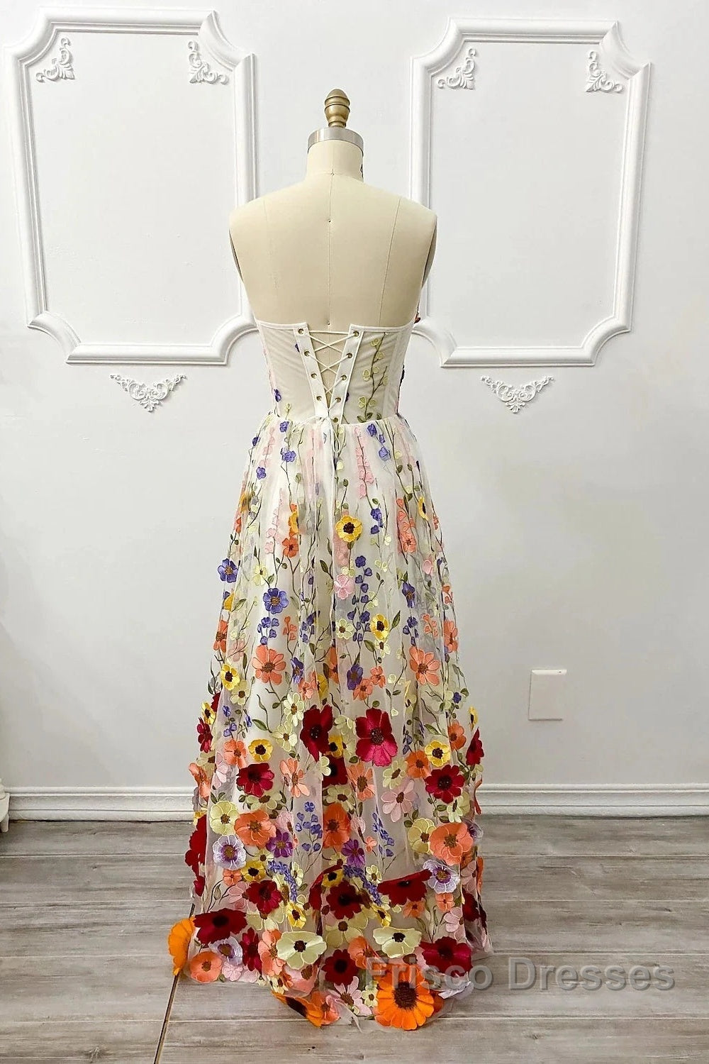 Ophelia Floral Embroidered A-Line Gown