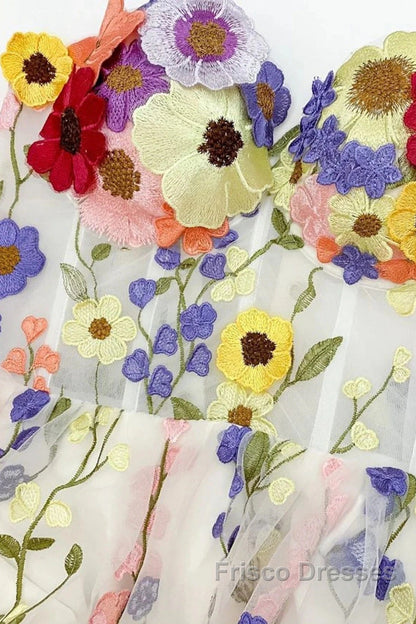 Ophelia Floral Embroidered A-Line Gown