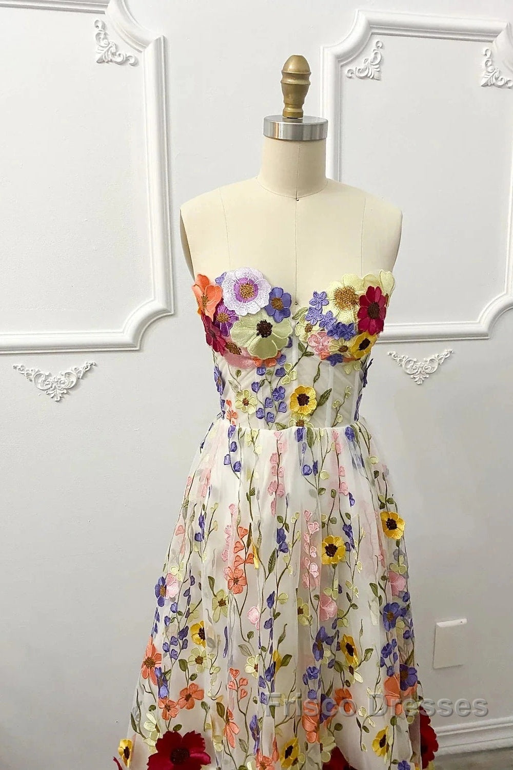 Ophelia Floral Embroidered A-Line Gown