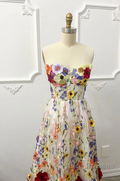 Ophelia Floral Embroidered A-Line Gown