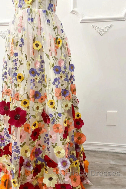 Ophelia Floral Embroidered A-Line Gown