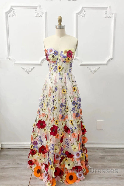 Ophelia Floral Embroidered A-Line Gown
