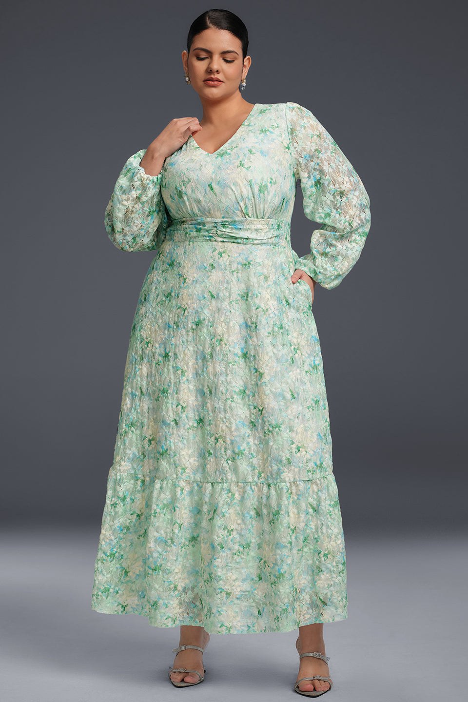 Isabelle Floral Pleated Maxi Dress