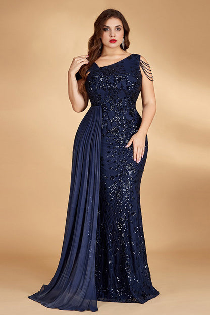 Celeste One-Shoulder Beaded Maxi Dress