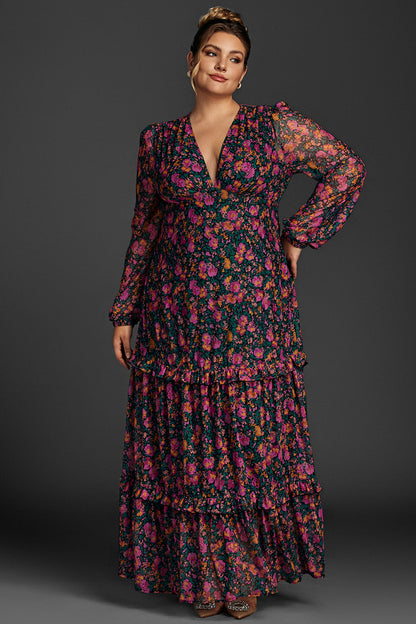 Isabelle Floral Lantern Sleeve Maxi Dress