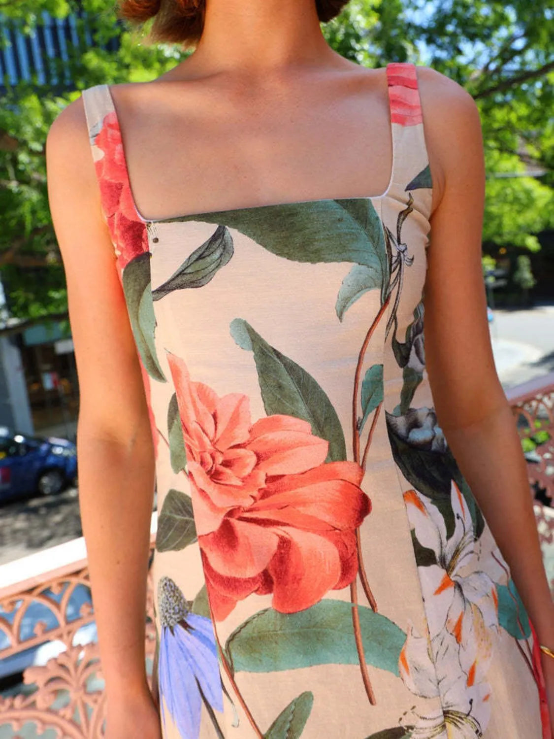 Hazel Printed Maxi Dress in Strawberry