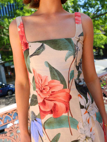Hazel Printed Maxi Dress in Strawberry