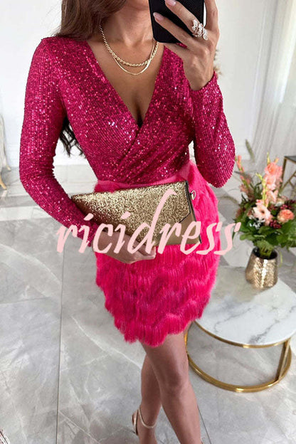 Vivienne Sequin Fringe Mini Dress