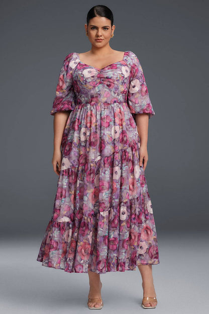 Isabelle Floral Pleated Maxi Dress