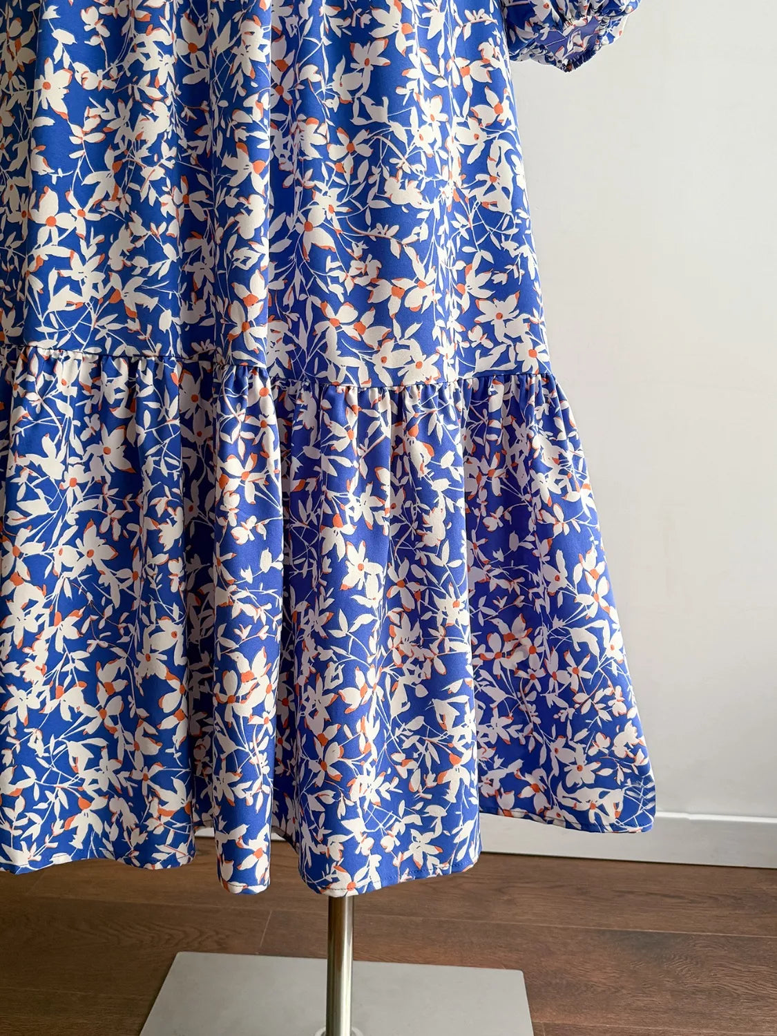 Violet Floral Maxi Dress with Flutter Sleeves