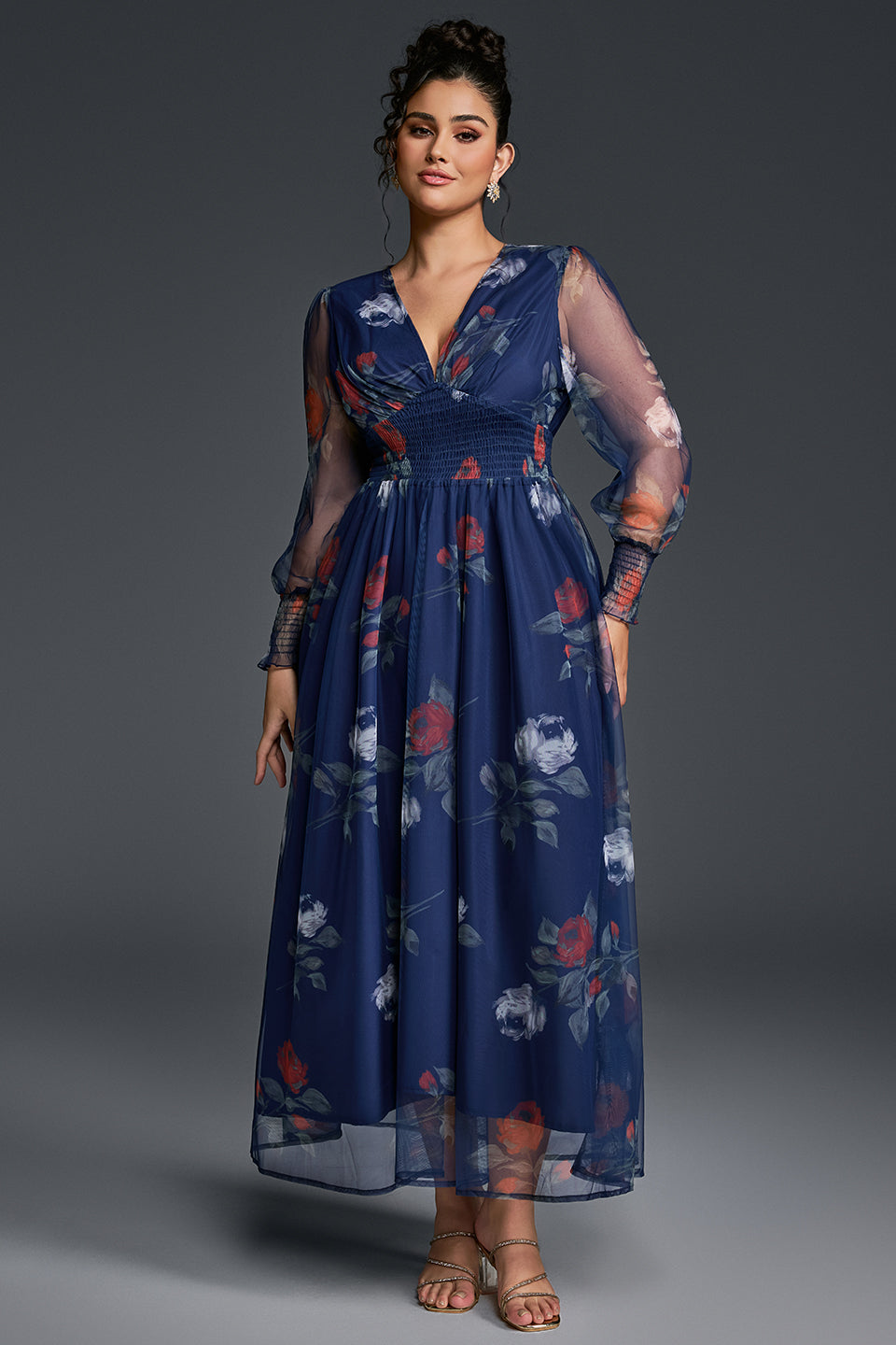 Isabelle Floral Pleated Maxi Dress