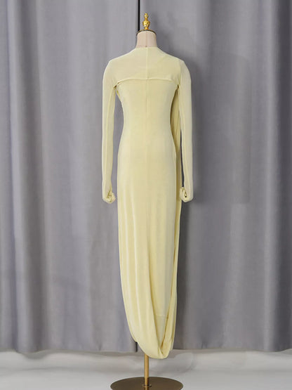 Isabelle One-Shoulder Draped Maxi Dress
