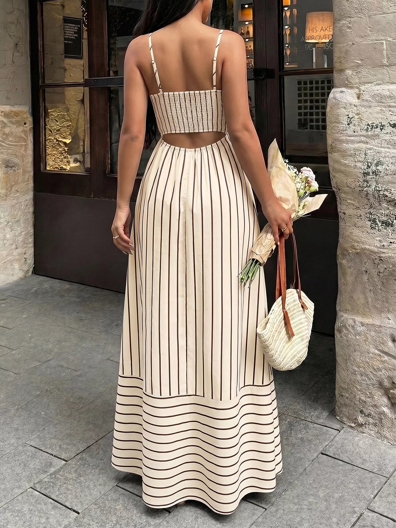 Celeste Striped Linen Maxi Dress