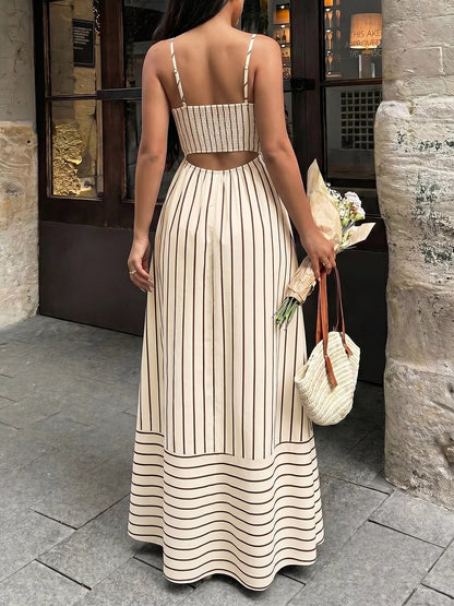 Celeste Striped Linen Maxi Dress