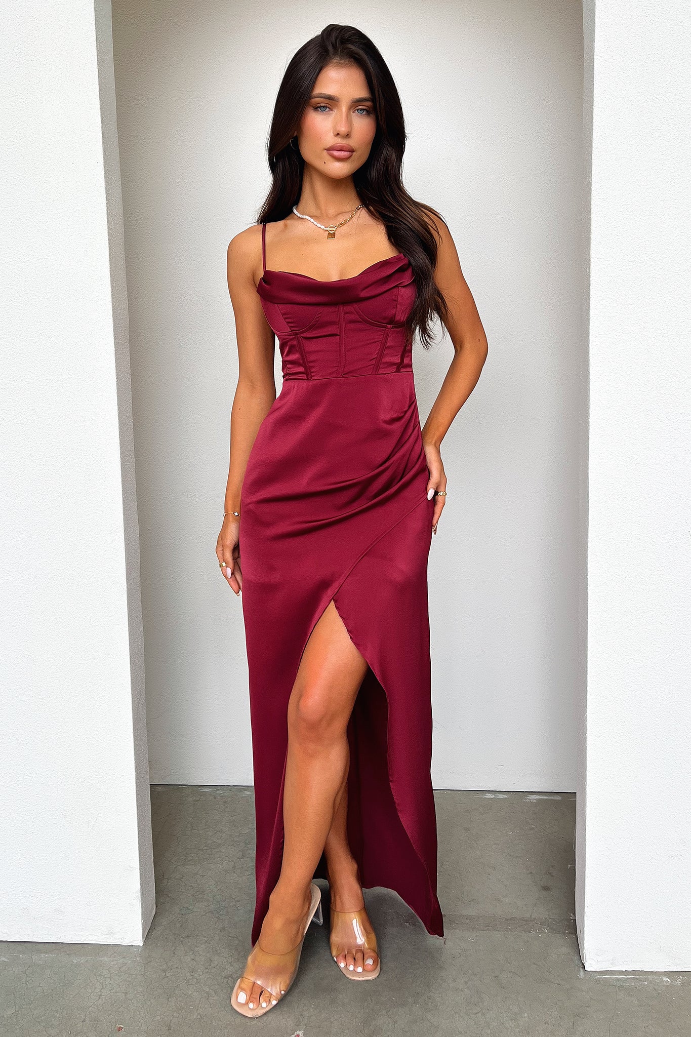 Aiana Satin Maxi Dress