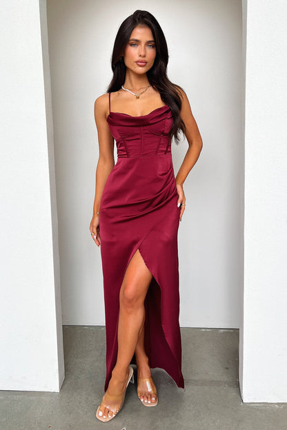 Aiana Satin Maxi Dress