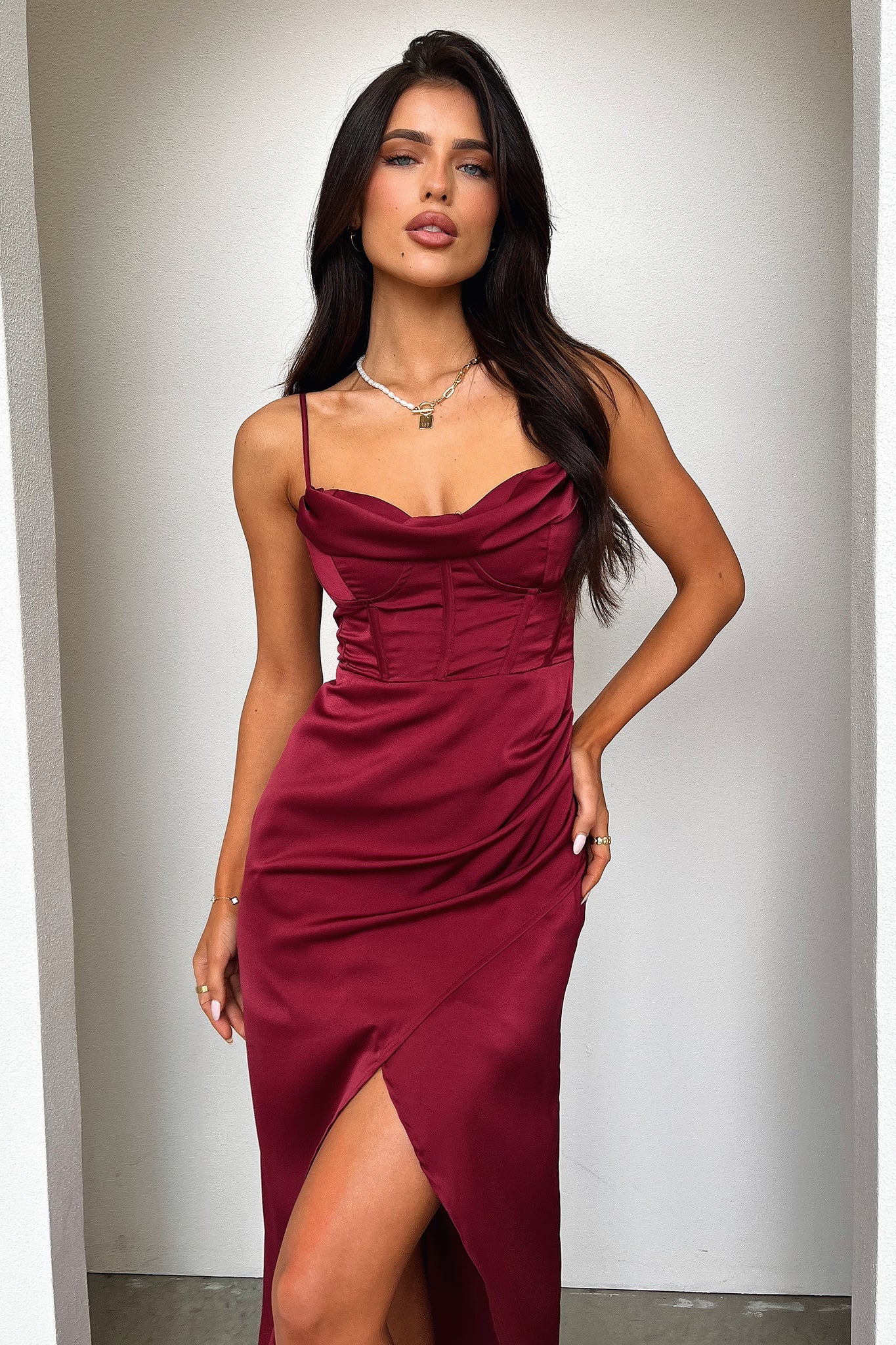 Aiana Satin Maxi Dress