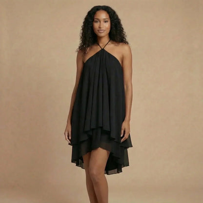 Adriana Backless Silk Mini Dress