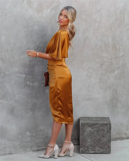 Elara Draped Midi Dress
