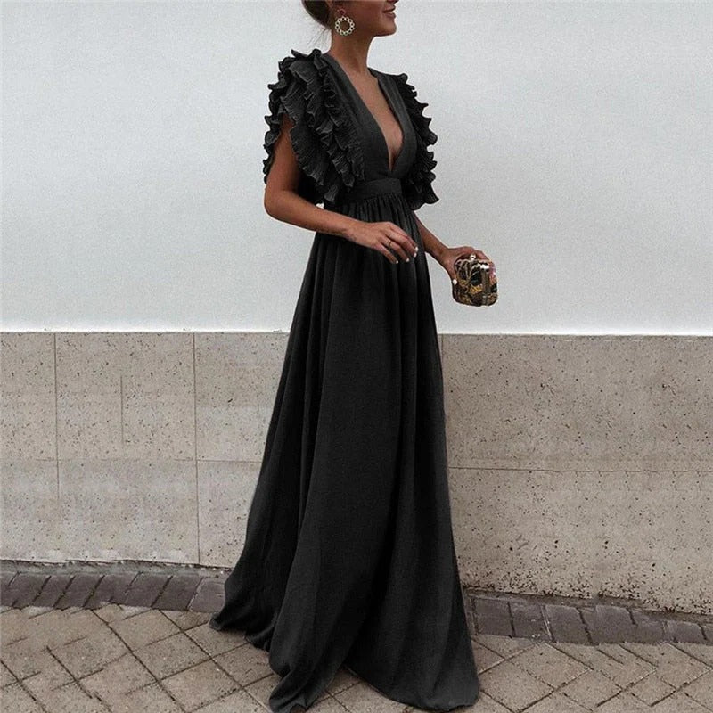 Gabriela Ruffle Maxi Dress