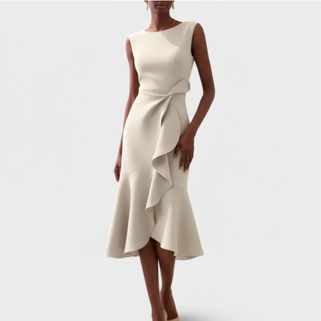 Iris Ruffle Midi Dress