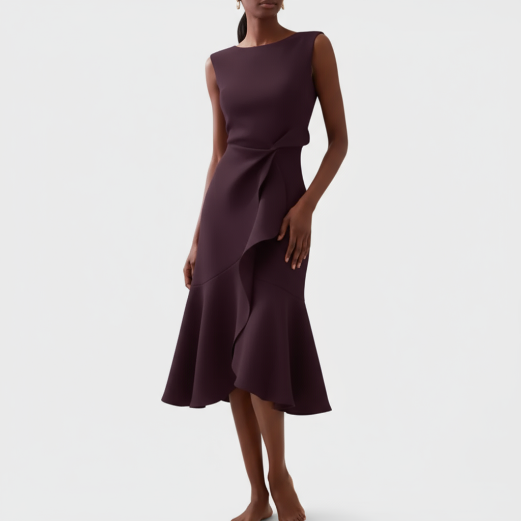 Iris Ruffle Midi Dress