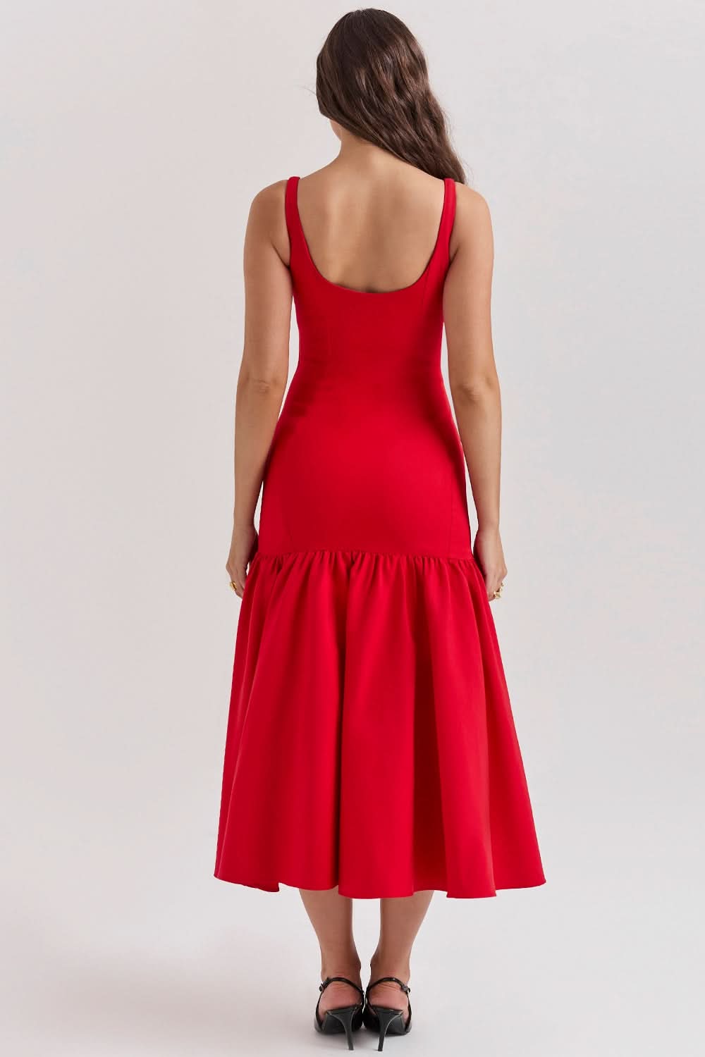 Isabella Ruffle Midi Dress
