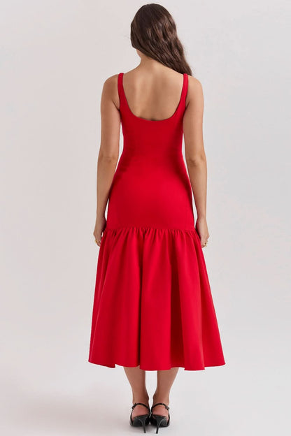 Isabella Ruffle Midi Dress