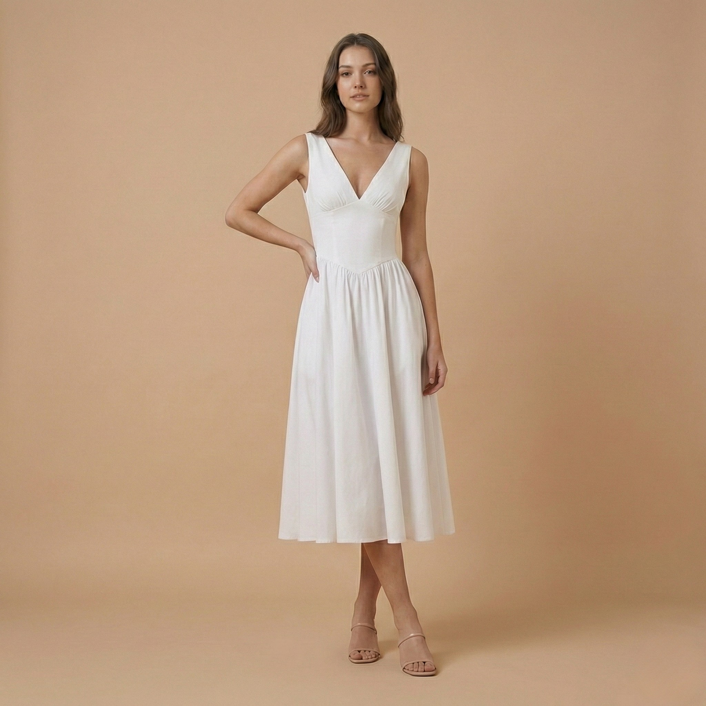 Isabelle V-Neck Midi Dress
