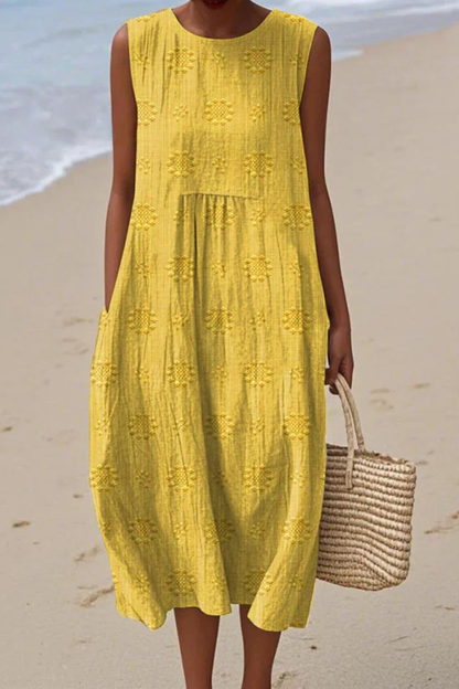 Riley Embroidery Midi Dress