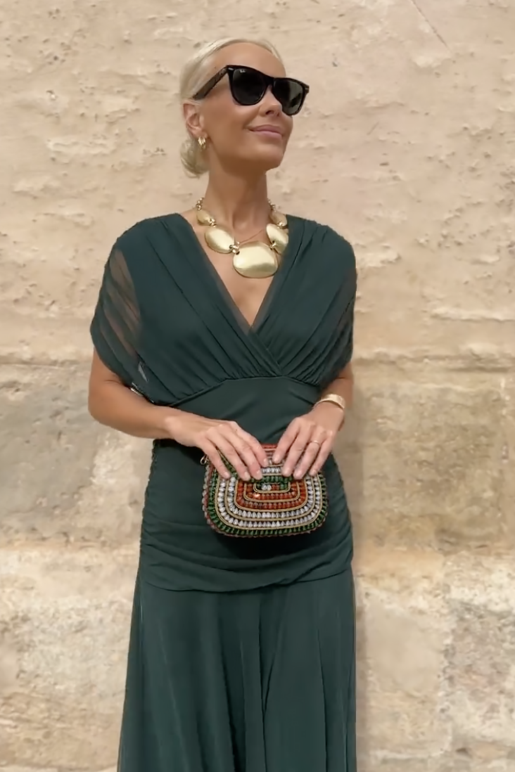 Rosetta Draped Maxi Dress