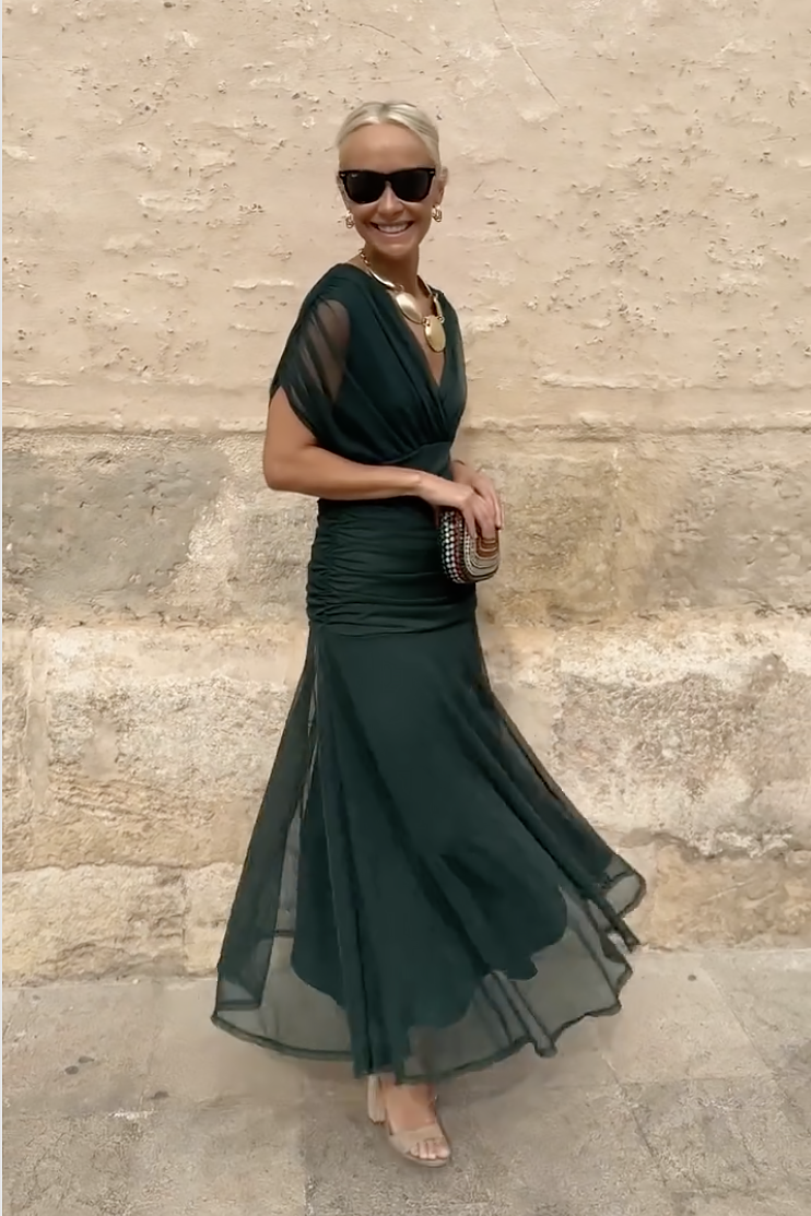 Rosetta Draped Maxi Dress