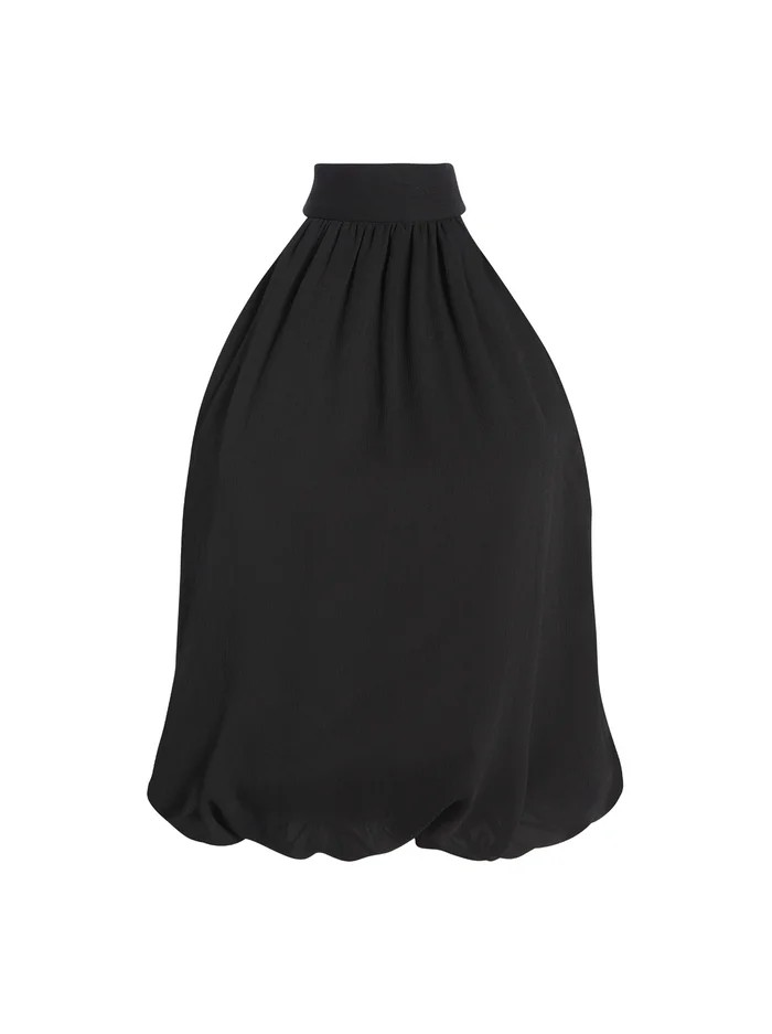 Sage Pleated Halter Top Mini Dress