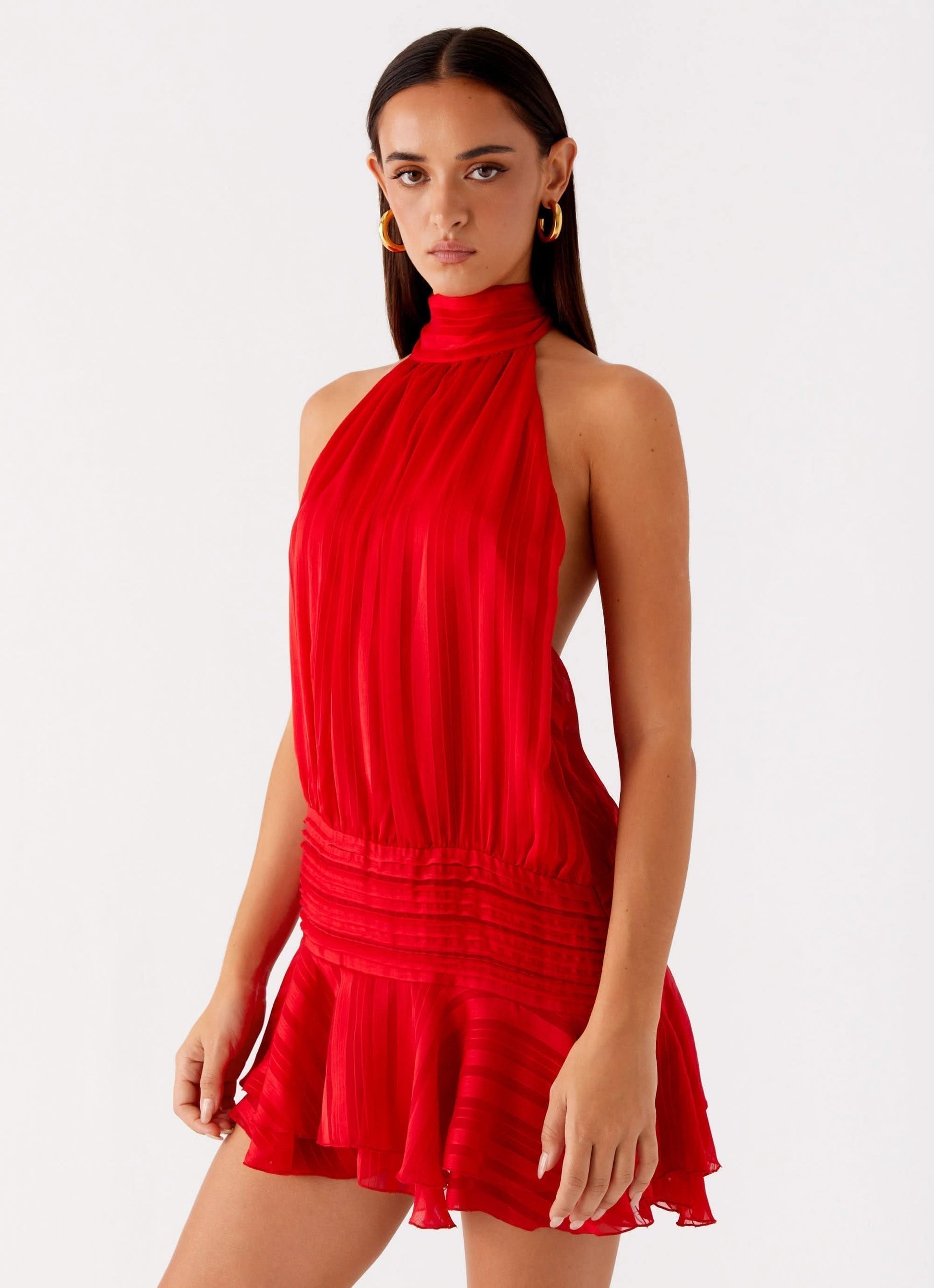 AMINA RUFFLE MINI DRESS