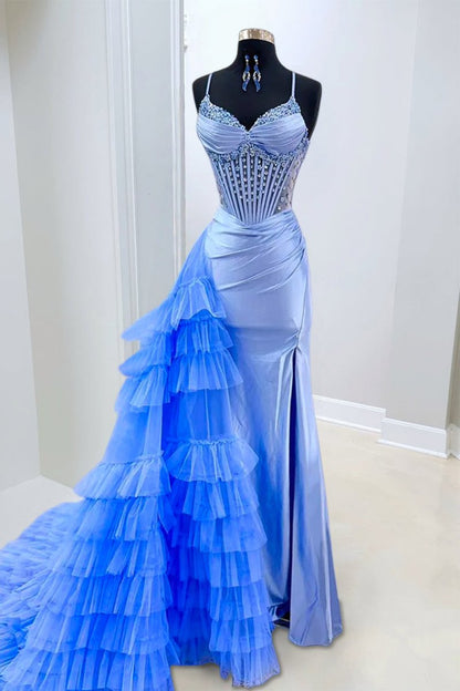 Violet Chiffon Strapless Gown