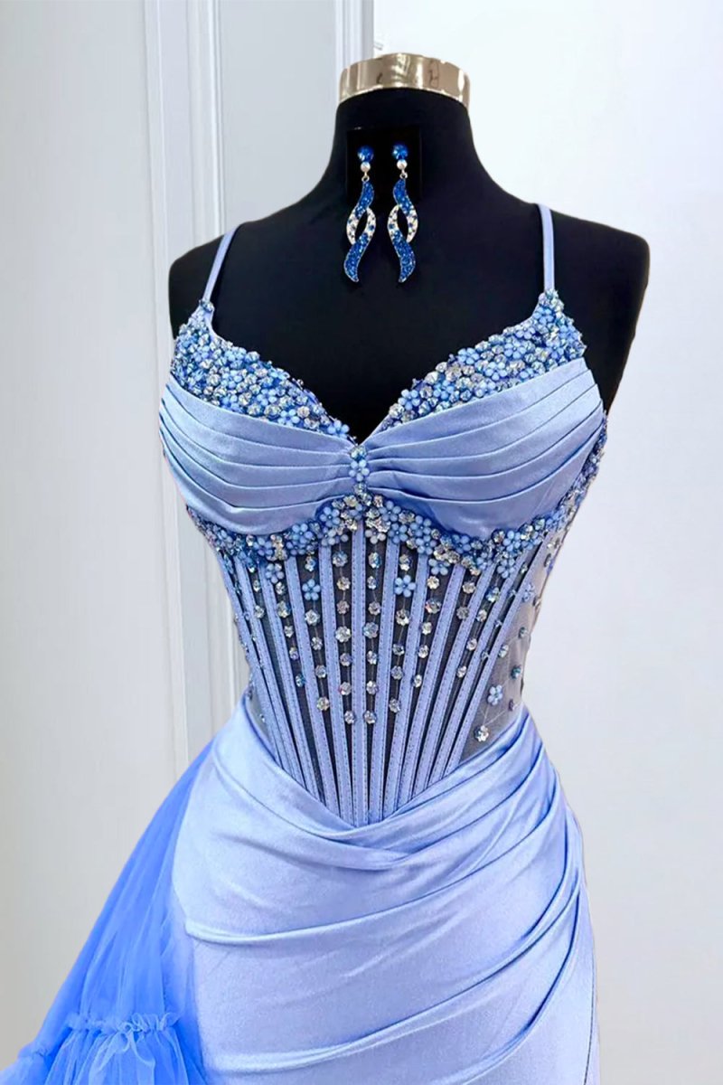 Violet Chiffon Strapless Gown