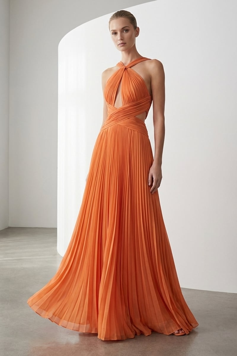 Arabella Chiffon Backless Maxi Dress