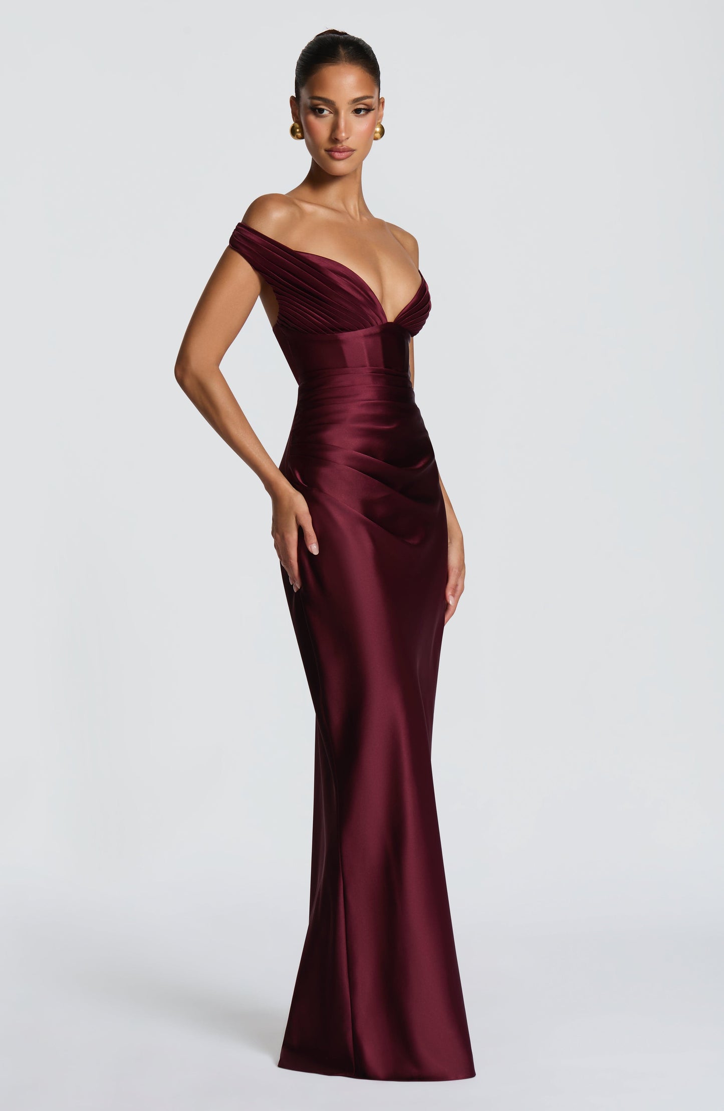 Aurelia Cherry Lacquer Maxi Dress