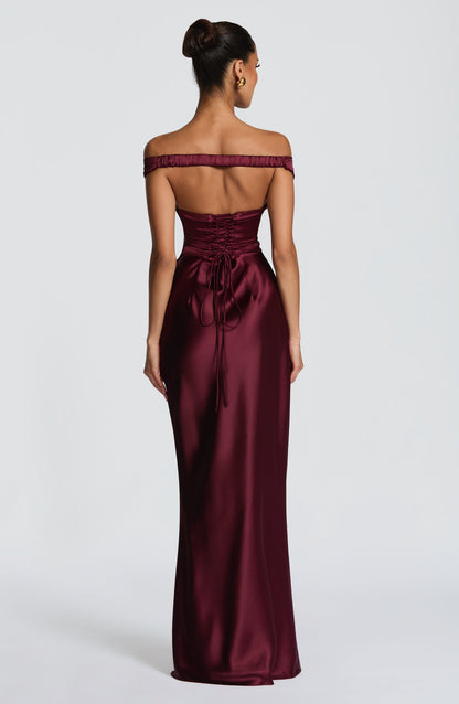 Aurelia Cherry Lacquer Maxi Dress