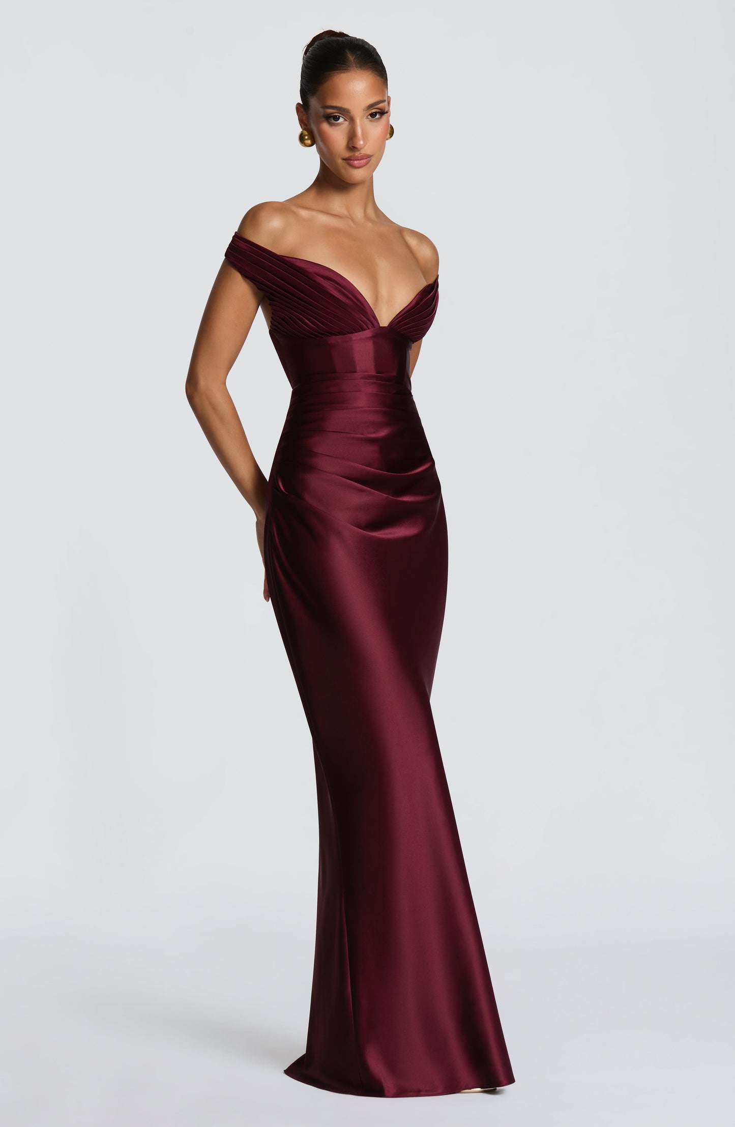 Aurelia Cherry Lacquer Maxi Dress