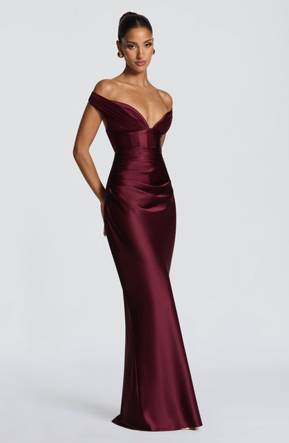 Aurelia Cherry Lacquer Maxi Dress
