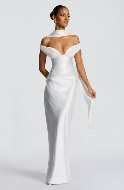 Aurelia Cherry Lacquer Maxi Dress